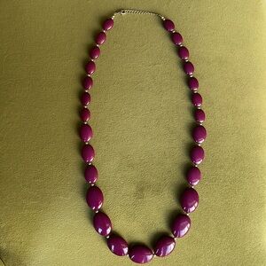 Purple And Gold Chunky Beaded Necklace